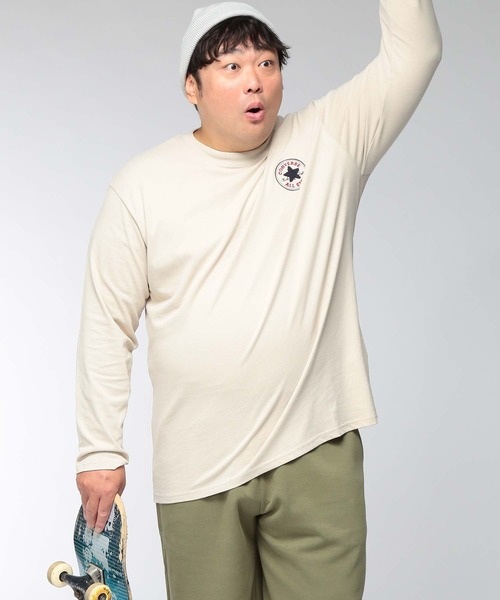 CONVERSE(コンバース)の「Tシャツ 長袖 メンズ 大きいサイズ アンクルパッチ / 5シューズ ロングスリーブ カットソー CONVERSE (コンバース)(Tシャツ/カットソー・メンズ・グリーン/ネイビー/ライトベージュ/ブラック・3L/4L/5L)」の14枚目の写真