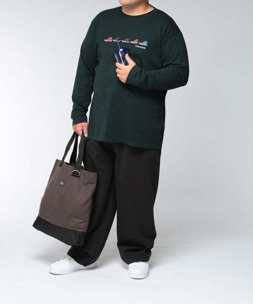 CONVERSE(コンバース)の「Tシャツ 長袖 メンズ 大きいサイズ アンクルパッチ / 5シューズ ロングスリーブ カットソー CONVERSE (コンバース)(Tシャツ/カットソー・メンズ・グリーン/ネイビー/ライトベージュ/ブラック・3L/4L/5L)」の22枚目の写真