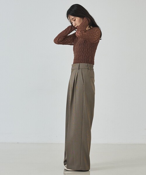 abahouse mavie(アバハウスマヴィ)の「チェックワイドパンツ(その他パンツ・レディース・ブラウン/ダークブラウン・40/38/36)」の4枚目の写真
