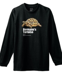 Moftique(モフティック) 長袖Tシャツ ヘルマンリクガメ 亀 爬虫類 ペット アニマル プリント Tシャツ 長袖 ロンT ロングTシャツ トップス カットソー メンズ レディース ユニセックス 春 秋