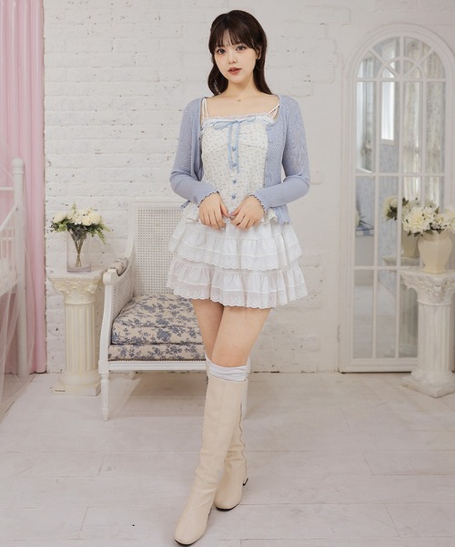 Anely(アネリー)の「【2点セット】ハートボタン小花柄キャミソール×リブカーディガン(その他トップス・レディース・ブラウン/ベージュ/レッド/ブルー・FREE)」の17枚目の写真