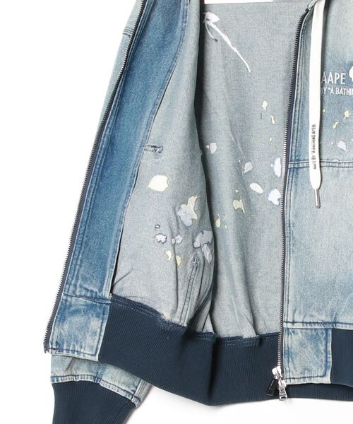 AAPE BY A BATHING APE（エーエイプバイアベイシングエイプ）の「AAPE DENIM HOODED JACKET（デニムジャケット・メンズ・ライトブルー・SMALL/LARGE/X-LARGE/MEDIUM）」の2枚目の写真