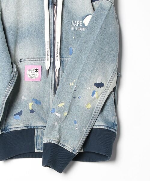 AAPE BY A BATHING APE（エーエイプバイアベイシングエイプ）の「AAPE DENIM HOODED JACKET（デニムジャケット・メンズ・ライトブルー・SMALL/LARGE/X-LARGE/MEDIUM）」の5枚目の写真