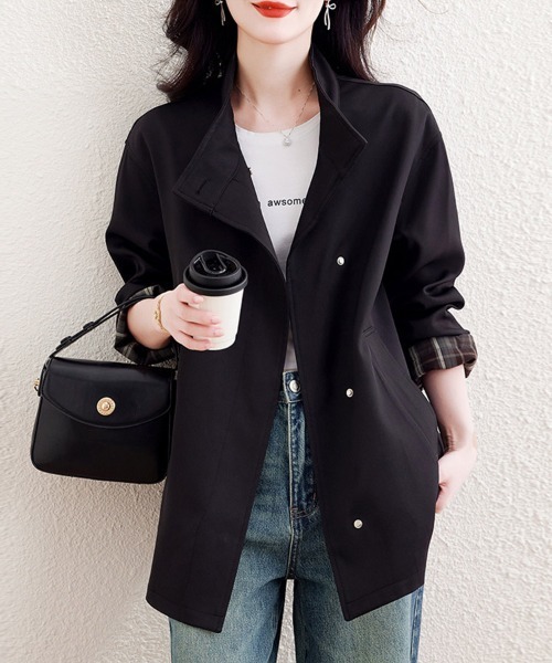 ONEP STAR(ワンピスター)の「変形スタンドカラーライトジャケット(ブルゾン・レディース・カーキ/ブラック・X-LARGE/LARGE/MEDIUM)」の10枚目の写真