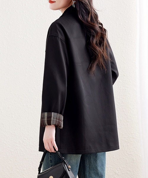 ONEP STAR(ワンピスター)の「変形スタンドカラーライトジャケット(ブルゾン・レディース・カーキ/ブラック・X-LARGE/LARGE/MEDIUM)」の14枚目の写真