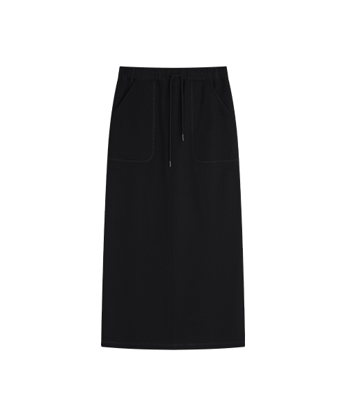 SIYAZU（シヤジュ）の「SIST9069 ファティーグ バンディング スウェット スカート_Black（スカート・レディース・ブラック・SMALL/MEDIUM）」の4枚目の写真