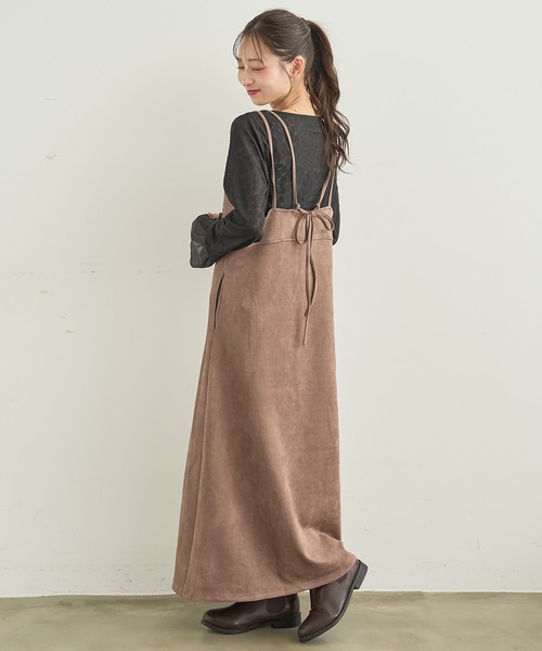 mil(ミル)の「スウェードライク キャミワンピース 【588231】(ワンピース・レディース・ブラウン/ベージュ・XS/S)」の12枚目の写真
