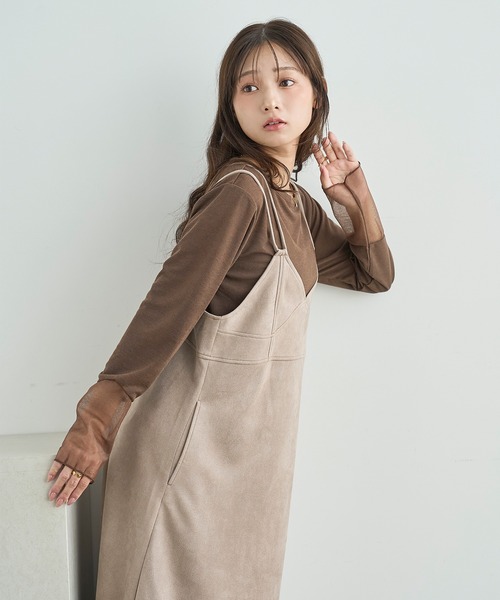 mil(ミル)の「スウェードライク キャミワンピース 【588231】(ワンピース・レディース・ブラウン/ベージュ・XS/S)」の18枚目の写真
