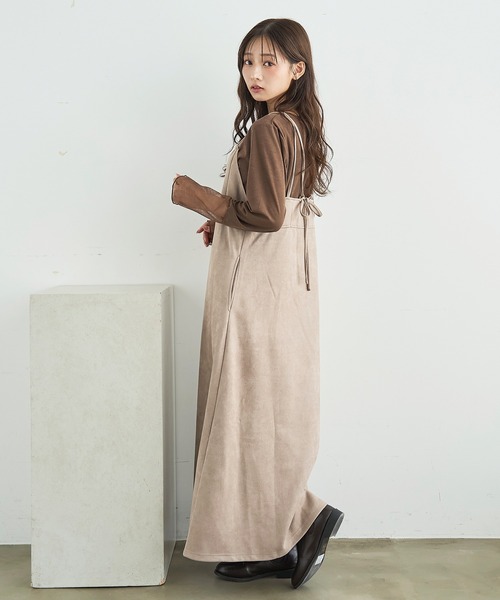 mil(ミル)の「スウェードライク キャミワンピース 【588231】(ワンピース・レディース・ブラウン/ベージュ・XS/S)」の6枚目の写真