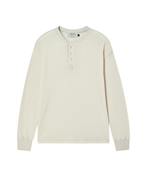 Beyond Closet（-）の「[COLLECTION LINE] ウォッシュドコットンワッフルヘンリーネックTシャツ アイボリー（Tシャツ/カットソー・メンズ・その他・MEDIUM/LARGE）」の2枚目の写真