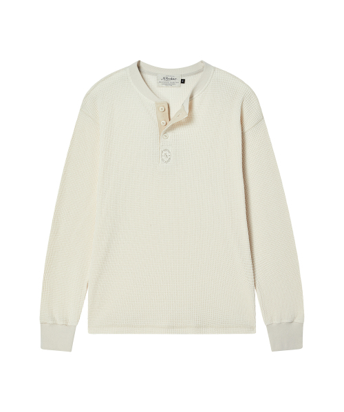 Beyond Closet（-）の「[COLLECTION LINE] ウォッシュドコットンワッフルヘンリーネックTシャツ アイボリー（Tシャツ/カットソー・メンズ・その他・MEDIUM/LARGE）」の3枚目の写真