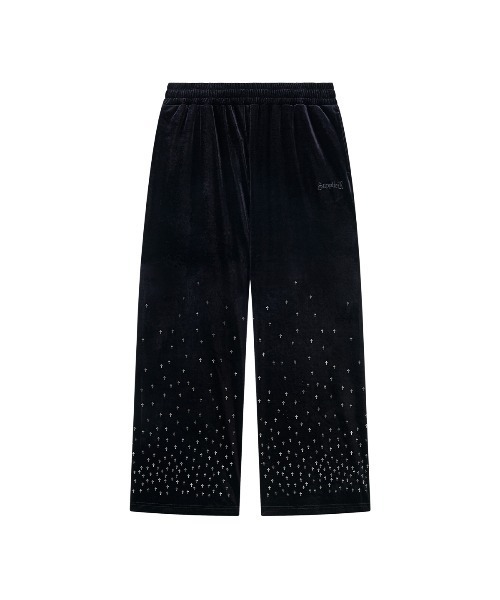 SUPPLIER(サプライヤー)の「トラックパンツ|Micro Cross Rhinestone Velour Track Pants|SUPPLIER(その他パンツ・メンズ・ブラック/グレー・MEDIUM/LARGE/X-LARGE/SMALL)」の2枚目の写真