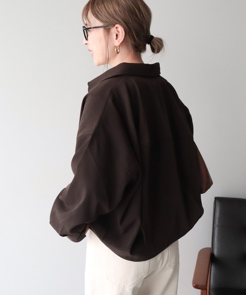 AMERICAN HOLIC（アメリカンホリック）の「【WEB限定】ショート丈コクーンシャツ（シャツ/ブラウス・レディース・ベージュ/ダークブラウン・FREE）」の14枚目の写真