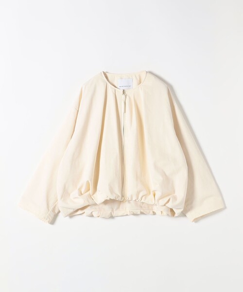 quaranciel(カランシエル)の「〈吸湿発熱/洗濯機可能〉GRANDWARM ノーカラー バルーン ギャザー ブルゾン(ブルゾン・レディース・ブラック/ブラウン/ナチュラル・ONE SIZE)」の5枚目の写真