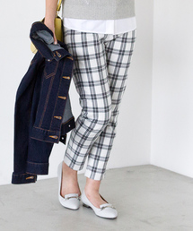 NATURAL BEAUTY BASIC | チェックスキニークロップドパンツ(その他パンツ)