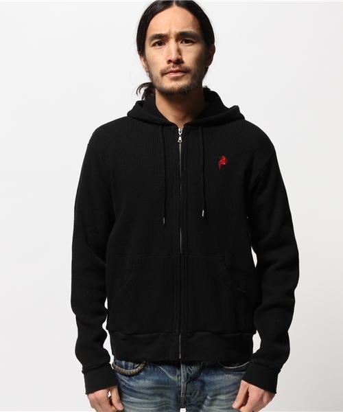 HYSTERIC GLAMOUR(ヒステリックグラマー)の「DEVIL WOMAN刺繍 PK(パーカー・メンズ・ネイビー/トップグレー/ブラック・LARGE/MEDIUM/SMALL)」の15枚目の写真