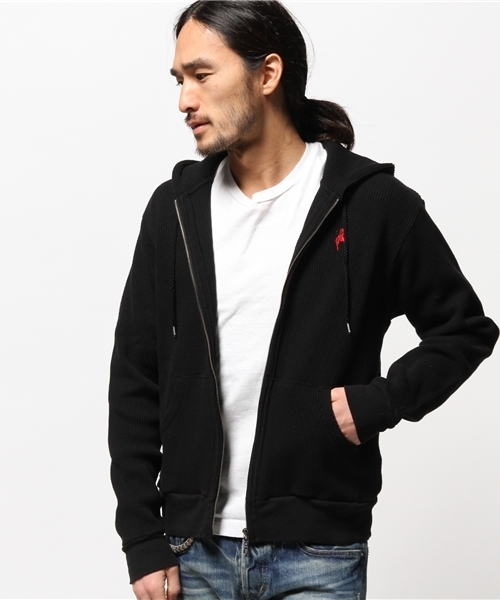 HYSTERIC GLAMOUR(ヒステリックグラマー)の「DEVIL WOMAN刺繍 PK(パーカー・メンズ・ネイビー/トップグレー/ブラック・LARGE/MEDIUM/SMALL)」の7枚目の写真