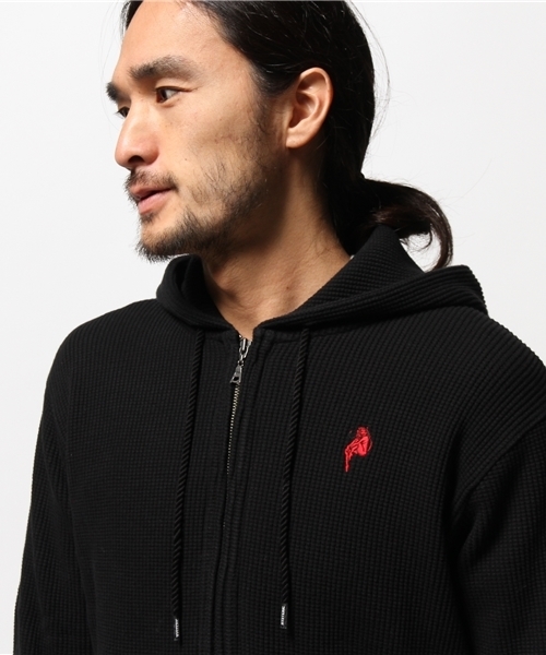 HYSTERIC GLAMOUR(ヒステリックグラマー)の「DEVIL WOMAN刺繍 PK(パーカー・メンズ・ネイビー/トップグレー/ブラック・LARGE/MEDIUM/SMALL)」の8枚目の写真