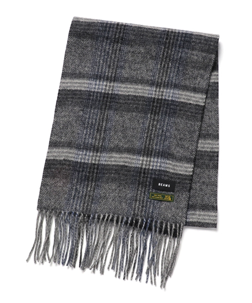 BEAMS（ビームス）の「BEAMS / グレンチェック リバーシブル マフラー 16FW（マフラー・メンズ・ネイビー/ブラウン/チャコールグレー・ONE SIZE）」の16枚目の写真