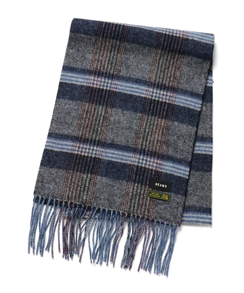 BEAMS（ビームス）の「BEAMS / グレンチェック リバーシブル マフラー 16FW（マフラー・メンズ・ネイビー/ブラウン/チャコールグレー・ONE SIZE）」の18枚目の写真