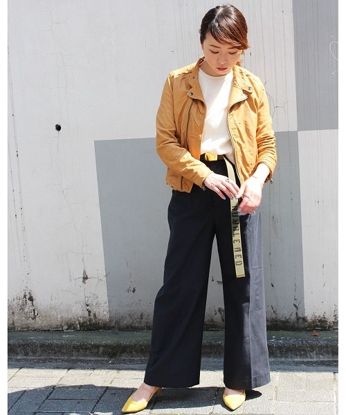 Uncut Bound（アンカットバウンド）の「Uncut Bound(アンカットバウンド)  ﾗﾑﾚｻﾞｰﾗｲﾀﾞｰｽｼﾞｬｹｯﾄ（ライダースジャケット・レディース・ブラック/ベージュ・1/2）」の13枚目の写真