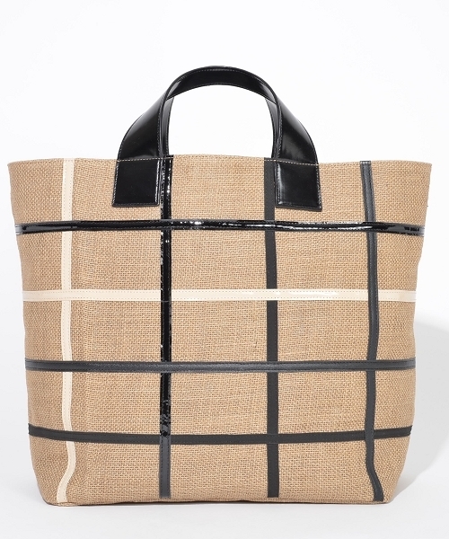 SOLPRESA（ソルプレーサ）の「リネントートバッグ（MIDIUM)（トートバッグ・レディース・ブラック/ピンク系その他/ホワイト・MEDIUM）」の3枚目の写真