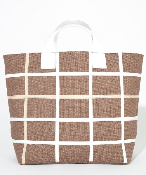 SOLPRESA（ソルプレーサ）の「リネントートバッグ（MIDIUM)（トートバッグ・レディース・ブラック/ピンク系その他/ホワイト・MEDIUM）」の4枚目の写真