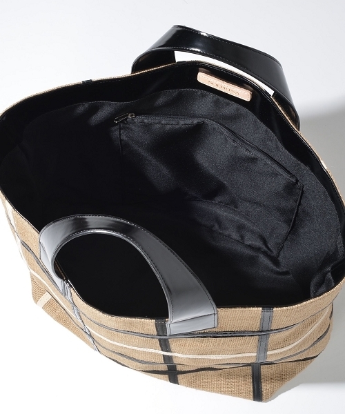 SOLPRESA（ソルプレーサ）の「リネントートバッグ（MIDIUM)（トートバッグ・レディース・ブラック/ピンク系その他/ホワイト・MEDIUM）」の6枚目の写真