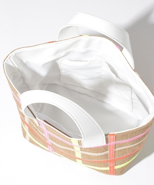 SOLPRESA（ソルプレーサ）の「リネントートバッグ（MIDIUM)（トートバッグ・レディース・ブラック/ピンク系その他/ホワイト・MEDIUM）」の7枚目の写真