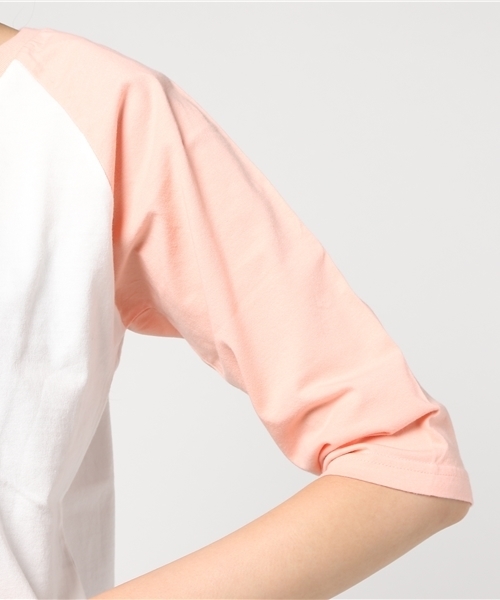 WEGO(ウィゴー)の「WEGO/クロップドラグランTシャツ(Tシャツ/カットソー・レディース・レッド/ブラック/ライトピンク/杢グレー・FREE)」の13枚目の写真