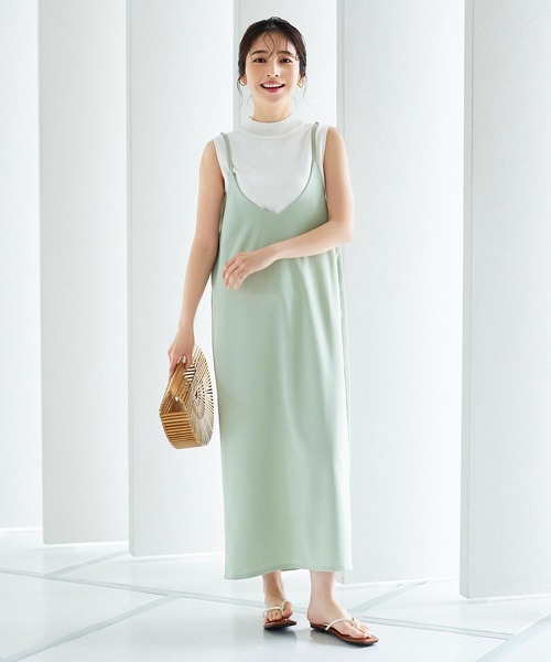 KOBE LETTUCE（コウベレタス）の「ノースリーブハイネックサマーニットトップス（ニット/セーター・レディース・ホワイト×ネイビー/ベージュ/ラベンダー/ピンク/ホワイト×ブラック/ブラック/サックスブルー/オフホワイト/ブルー/イエロー/ブラウン/ボルドー/カーキ/レッド/グリーン/ネイビー/グレー系・FREE/S/M）」の21枚目の写真