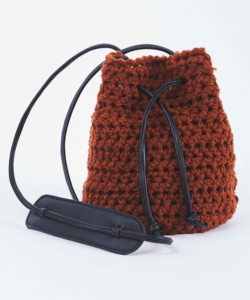 STUDIOUS（ステュディオス）の「【LAUGOA】編み上げミニ巾着ショルダー　Cle　0174-30008（ショルダーバッグ・レディース・ブラック/ブラウン/ワインレッド/カーキ・FREE）」の5枚目の写真