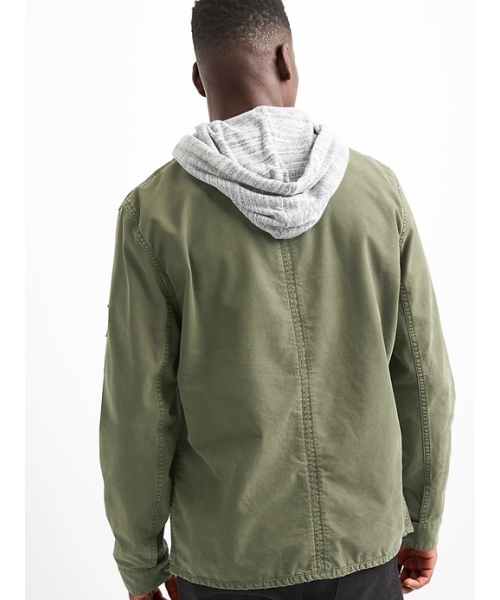 GAP（ギャップ）の「Gap パッチファティーグ シャツジャケット（シャツ/ブラウス・メンズ・オリーブ・XL/L/XS/M/S）」の4枚目の写真