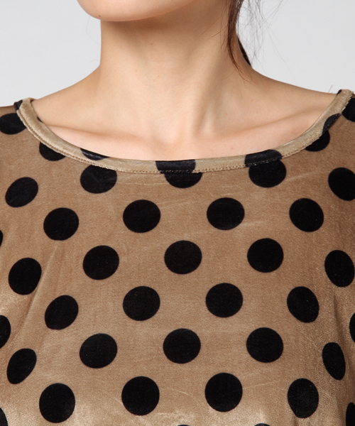 MERLOT（メルロー）の「ドット柄ワンピース1271（ワンピース・レディース・ブラック/ベージュ・FREE）」の7枚目の写真