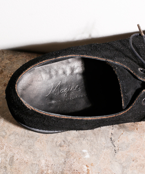 Magine（マージン）の「OILED VELOR AIR CUSION OXFORD PLANE TOE：オイルドベロア エアークッション オックスフォード プレーントゥ（ドレスシューズ・メンズ・ブラック/ブラウン・41/42/43）」の9枚目の写真
