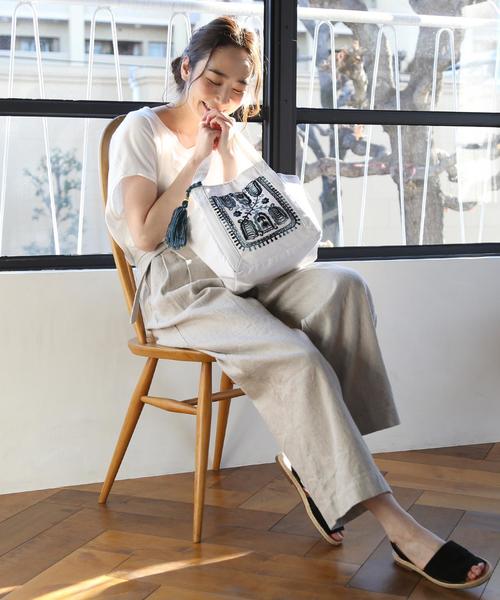 coen（コーエン）の「【Market】エンブロイダリー刺繍トートバッグ（トートバッグ・レディース・ダークグレー/グリーン/レッド・FREE）」の14枚目の写真