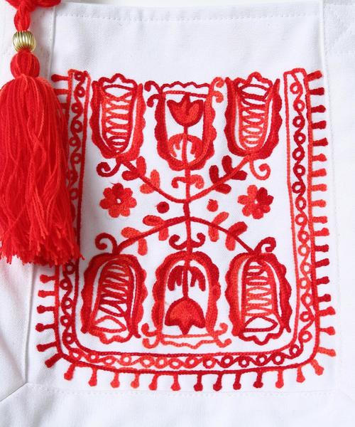 coen（コーエン）の「【Market】エンブロイダリー刺繍トートバッグ（トートバッグ・レディース・ダークグレー/グリーン/レッド・FREE）」の7枚目の写真