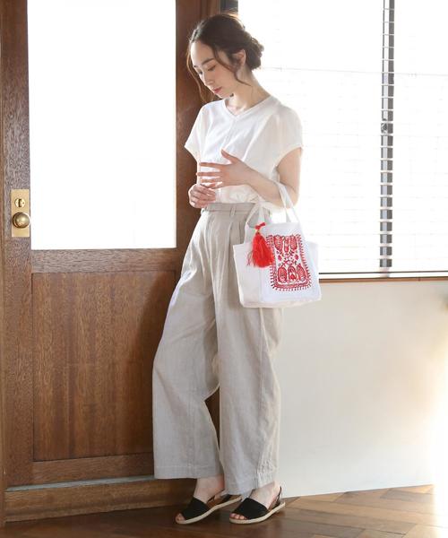 coen（コーエン）の「【Market】エンブロイダリー刺繍トートバッグ（トートバッグ・レディース・ダークグレー/グリーン/レッド・FREE）」の8枚目の写真