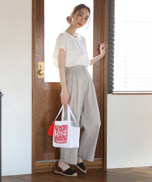 coen（コーエン）の「【Market】エンブロイダリー刺繍トートバッグ（トートバッグ・レディース・ダークグレー/グリーン/レッド・FREE）」の4枚目の写真