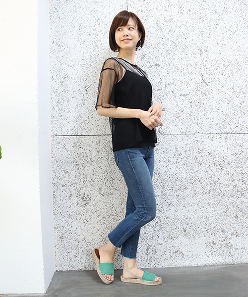 SESTO（セスト）の「ジュートソールのスリッパスライドサンダル（サンダル・レディース・ダークブラウン/シルバー/チェック/ブラック/グリーン/パープル・37/36/39/38）」の20枚目の写真