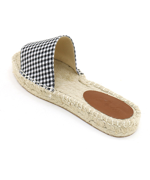 SESTO（セスト）の「ジュートソールのスリッパスライドサンダル（サンダル・レディース・ダークブラウン/シルバー/チェック/ブラック/グリーン/パープル・37/36/39/38）」の8枚目の写真