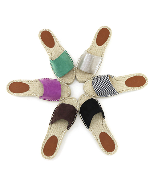 SESTO（セスト）の「ジュートソールのスリッパスライドサンダル（サンダル・レディース・ダークブラウン/シルバー/チェック/ブラック/グリーン/パープル・37/36/39/38）」の10枚目の写真