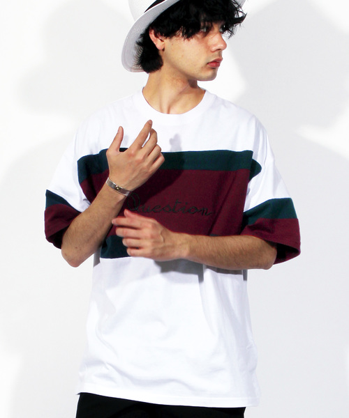 ８(eight)（エイト）の「ロゴ 切替 半袖Tシャツ ビッグTシャツ（Tシャツ/カットソー・メンズ・ホワイト/ブラック/ネイビー・LARGE/MEDIUM）」の2枚目の写真