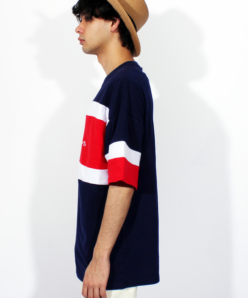 ８(eight)（エイト）の「ロゴ 切替 半袖Tシャツ ビッグTシャツ（Tシャツ/カットソー・メンズ・ホワイト/ブラック/ネイビー・LARGE/MEDIUM）」の18枚目の写真