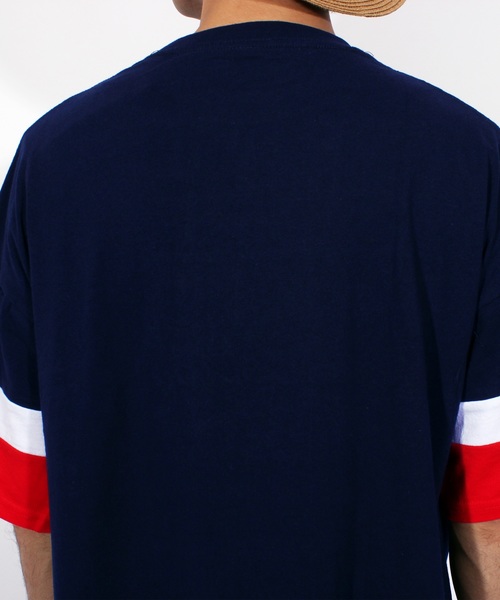 ８(eight)（エイト）の「ロゴ 切替 半袖Tシャツ ビッグTシャツ（Tシャツ/カットソー・メンズ・ホワイト/ブラック/ネイビー・LARGE/MEDIUM）」の9枚目の写真