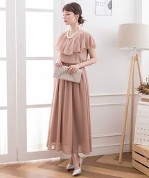シフォンマキシ丈ロングドレスパーティードレス