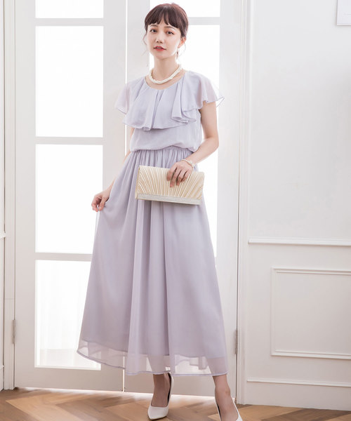 DRESS STAR(ドレス スター)の「シフォンマキシ丈ロングドレスパーティードレス(ドレス・レディース・ネイビー/ブラウン/グレー/グリーン/アイボリー・S/M/L/XL/XXL/XXXL)」の1枚目の写真