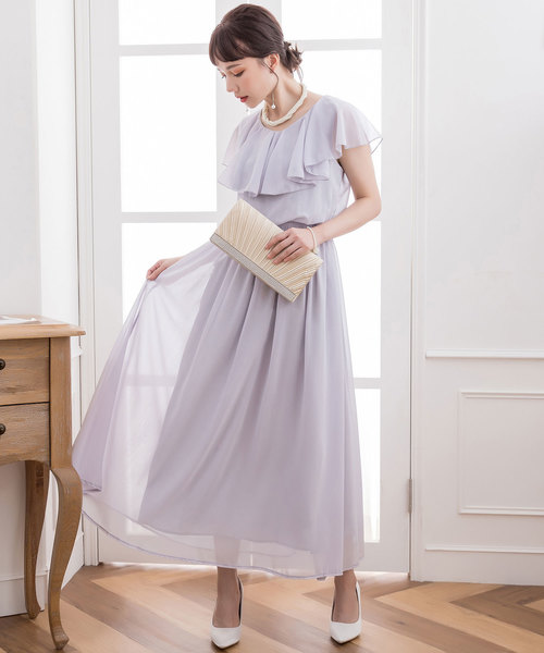 DRESS STAR(ドレス スター)の「シフォンマキシ丈ロングドレスパーティードレス(ドレス・レディース・ネイビー/ブラウン/グレー/グリーン/アイボリー・S/M/L/XL/XXL/XXXL)」の6枚目の写真