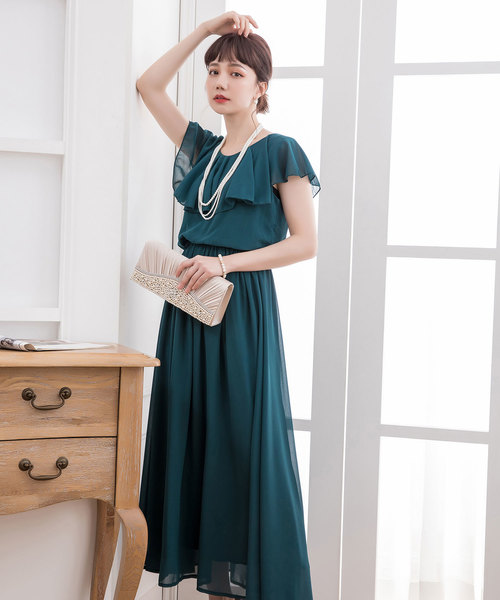 DRESS STAR(ドレス スター)の「シフォンマキシ丈ロングドレスパーティードレス(ドレス・レディース・ネイビー/ブラウン/グレー/グリーン/アイボリー・S/M/L/XL/XXL/XXXL)」の21枚目の写真
