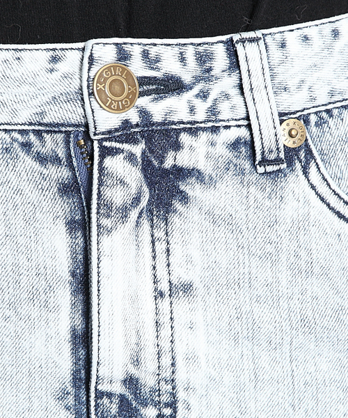 X-girl（エックスガール）の「BLEACHED DENIM SKIRT（デニムスカート・レディース・ライトインディゴブルー・0/1/2）」の7枚目の写真